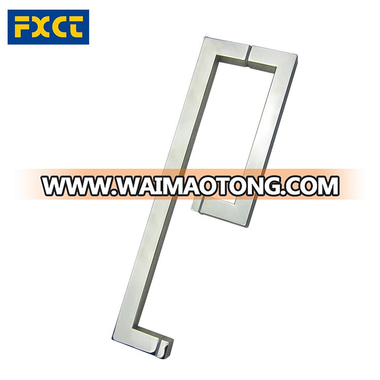 China supplier commercial 304 sus stainless steel glass door handle / Square type double side glass door pull handle