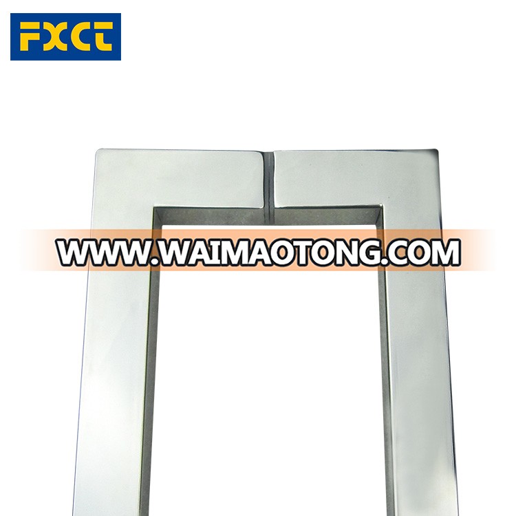 China supplier commercial 304 sus stainless steel glass door handle / Square type double side glass door pull handle