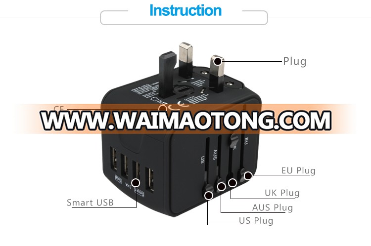 Wholesale usb ac/dc adapter 4 usb power adapter Electrical mobile phone accessories universal plug adapter