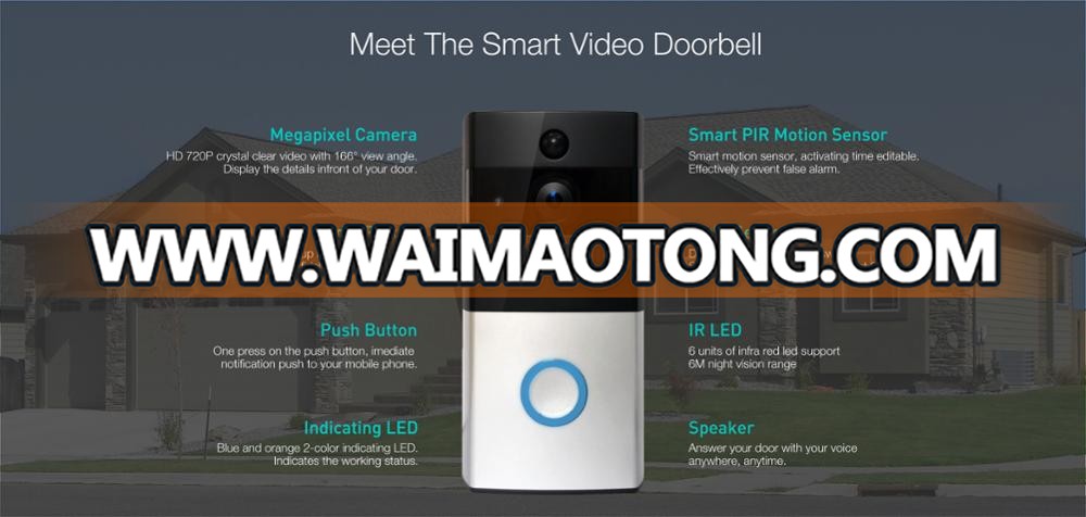 Hot Sale 720P Intelligent Pir Motion Detection Cctv Peephole Wifi Camera Door Bell Wireless Doorbell