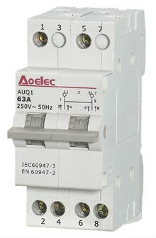 AUQ1 din rail mounting 6A Automatic Changeover Switch