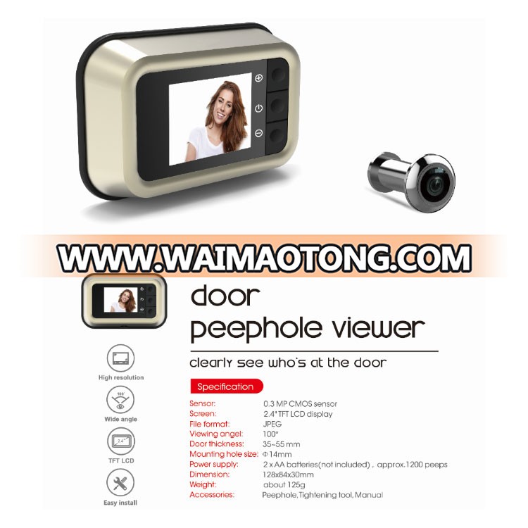 Video Peephole Digital Door Viewer with LCD Screen Zoom function