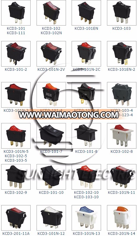 Sub-miniature type KCD1 series t85 1e4 boat rocker switches