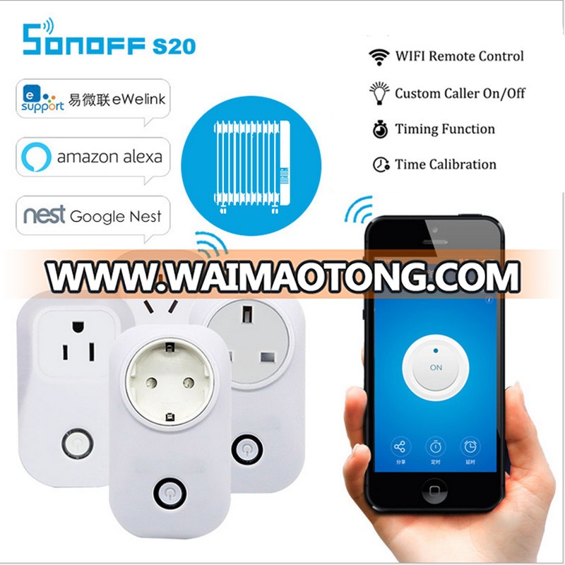 Itead Sonoff S20 Wifi Remote Control Switch US EU AU UK Standard Remote Control Socket