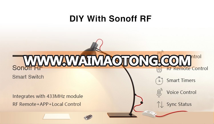 433M 433Mhz Sonoff RF- WiFi Wireless Smart Switch with RF receiver Remote Controller for Smart Home