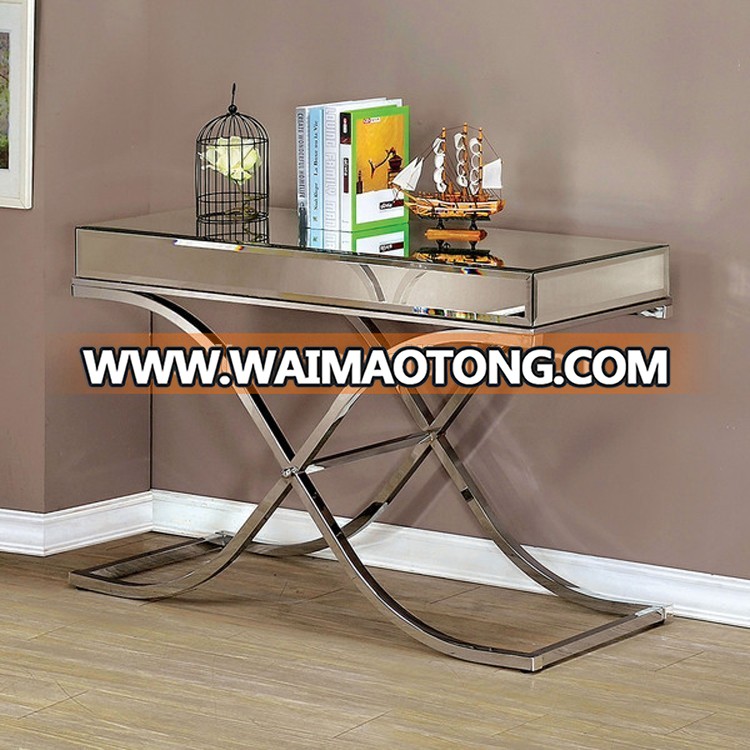 Top quality luxury acrylic mirrored co<em></em>nsole table with stainless steel legs