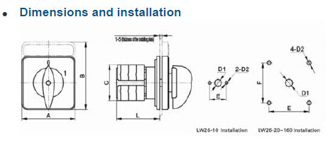 China golden supplier hot selling LW26 rotary switch 10A 20A 25A 32A 63A 125A 3Position cam / changeover switch