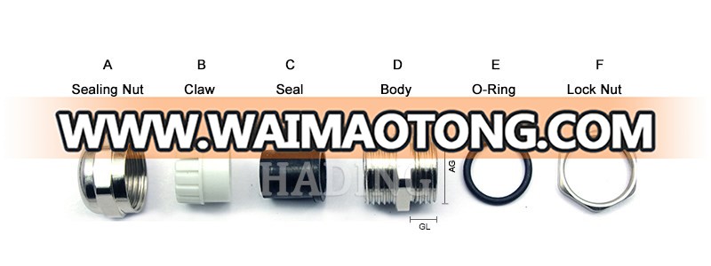 Metric Thread Waterproof Nickel Plated Brass Cable Gland M16