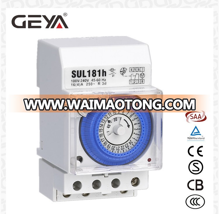 GEYA SUL181h without battery 24 hours Mechanical programming Din Rail Programmable timer switch