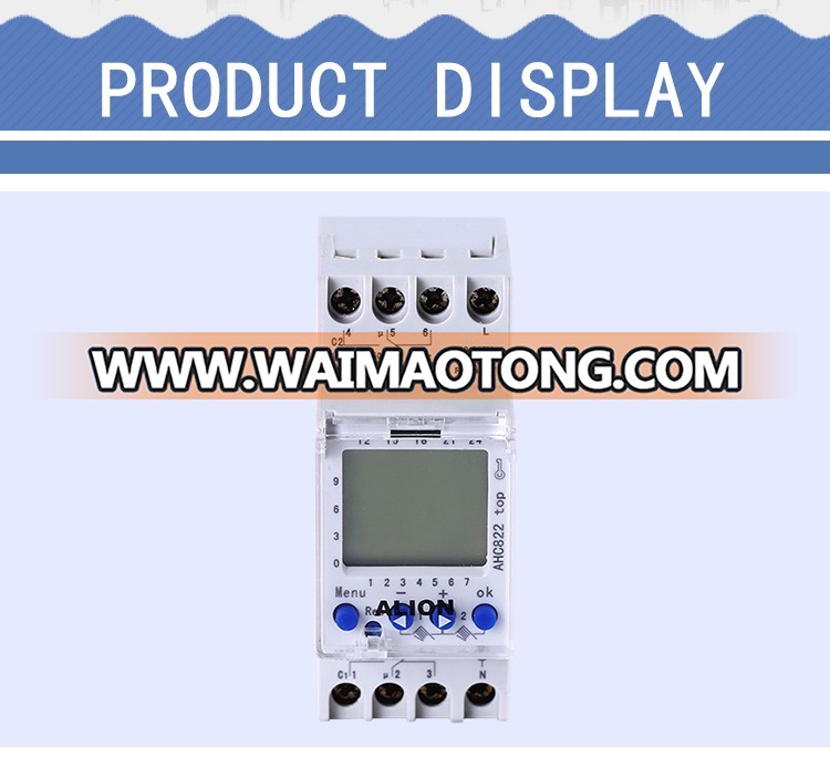 ALION AHC822 220V-240V Multi-Function DIN Rail LCD Digital Timer Switch, Weekly Program Time Switch