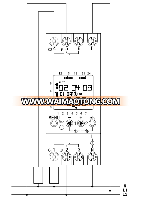 ALION AHC822 220V-240V Multi-Function DIN Rail LCD Digital Timer Switch, Weekly Program Time Switch