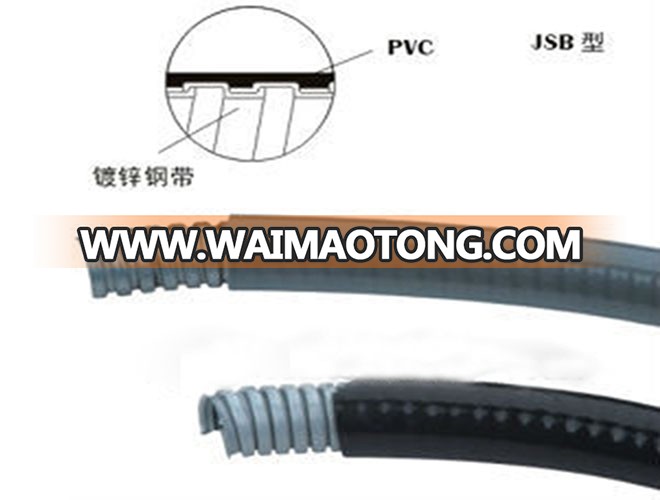 Electrical Liquid Tight Gi PVC Coated Flexible me<em></em>tal Steel Heavy Conduit, Flat hose