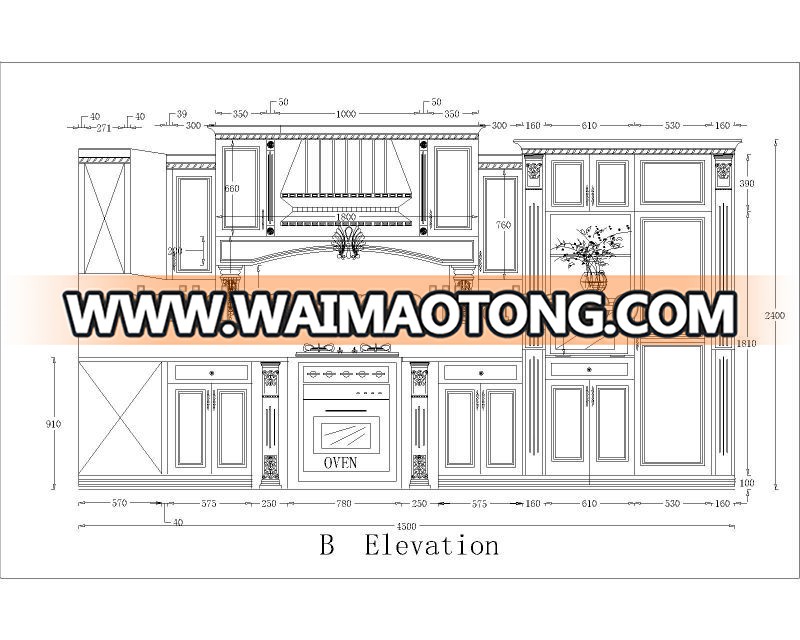 Luxury American Solid Wood Kitchen Cabinet DJ-K150