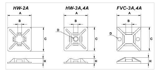 Cable Management Self Adhesive Cable Tie Mount