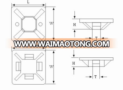 China wenzhou manufacturer Self back adhesive cable tie mount