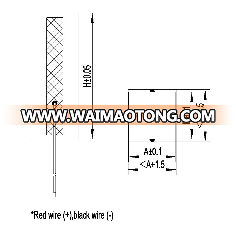 150V series Multilayer Piezo Rectangular Actuators with wires