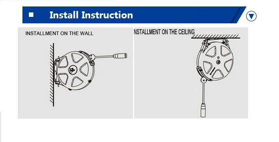 WE1510 Extension Spring Loaded Cable Reel Retractable Power Cord Reel