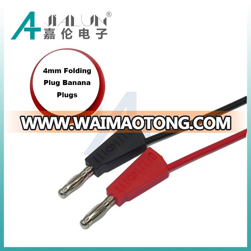 JIALUN 1M 4mm Silicone Banana Plug to Crocodile Alligator Clip Test Probe Lead Wire Cable