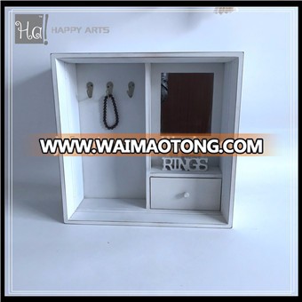 Handmade custom decorative wooden jewelry box wholesale with mirror