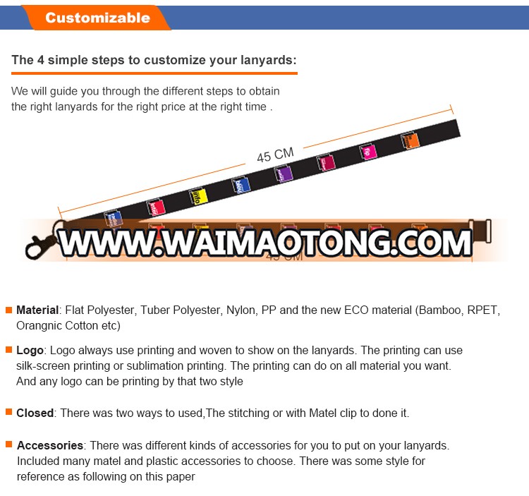 Printed Polyester Lanyard Custom Logo Dye Sublimation Neck Strap with Safety Breakaway