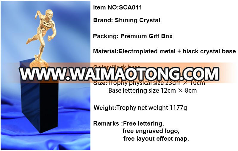 Customized high quality running man new design metal trophy award for sport souvenir