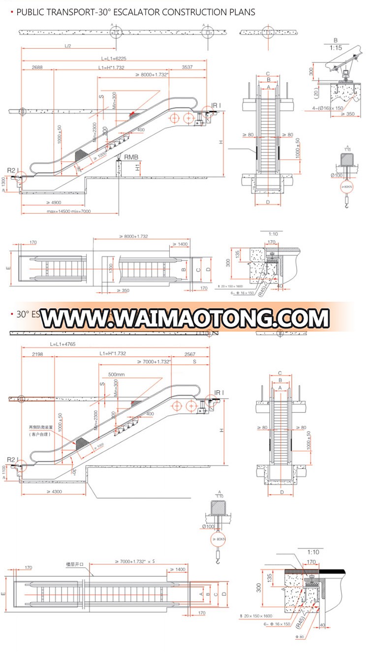 Stainless Steel Fuji electric Escalator outdoor residential in Home Escalator cost lift price