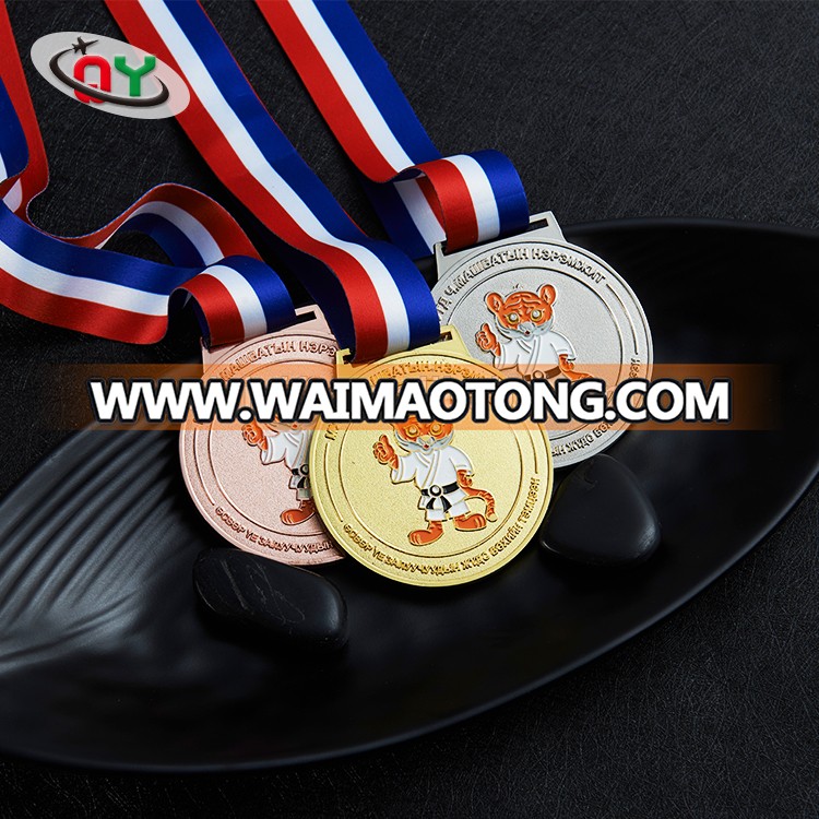 Zhongshan Factory Cheap Price ODM Custom Metal Crafts Souvenir Sports Medal With Ribbon