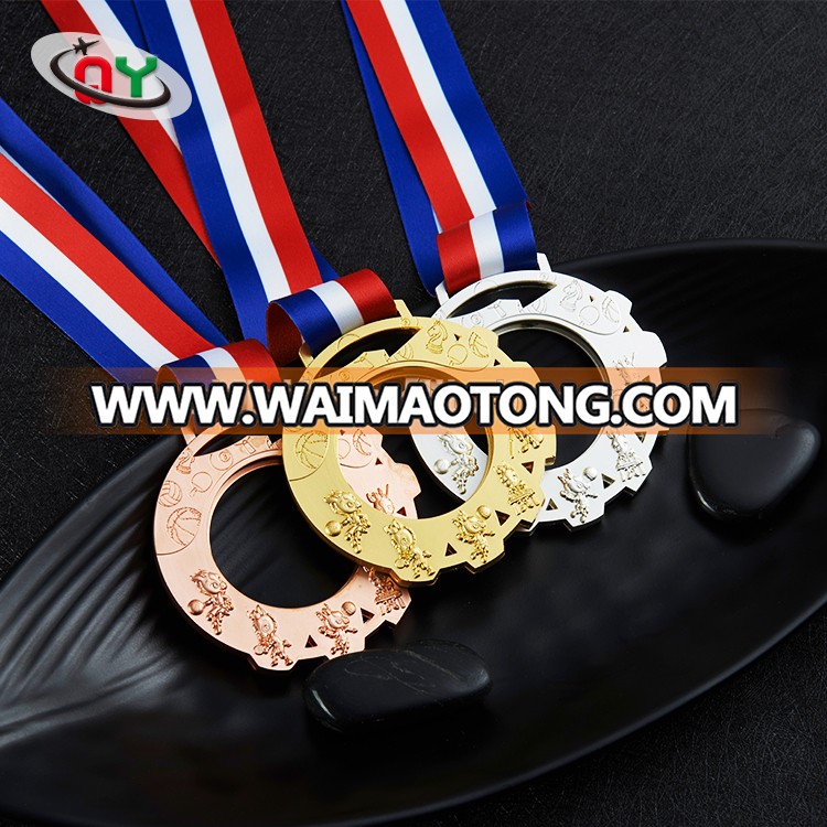 Zhongshan Factory Cheap Price ODM Custom Metal Crafts Souvenir Sports Medal With Ribbon