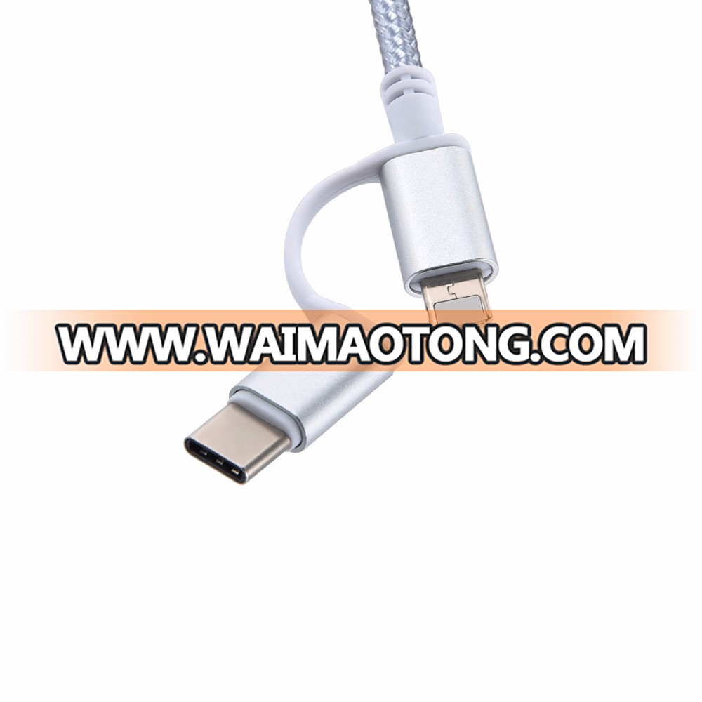 Flexible 3in1 USB Data Charging Cable USB Charger Lead for iPhone for Samsung for Huawei for Xiaomi