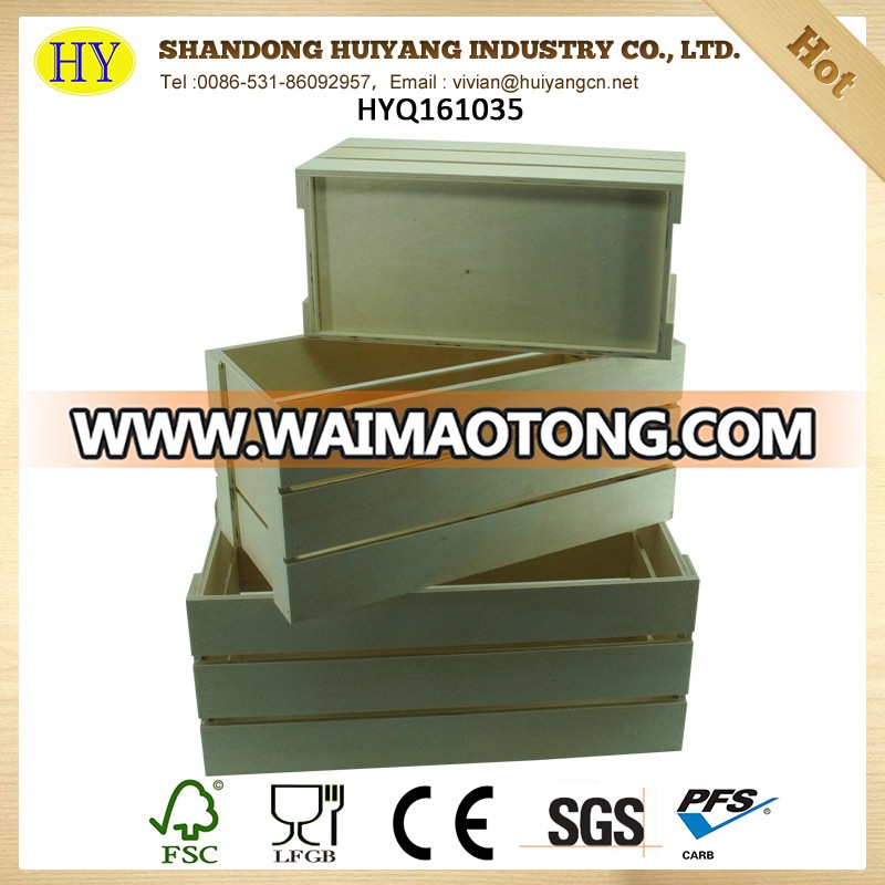 Shabby Chic Custom Wholesale Unfinished Sliding Lid Wood Boxes