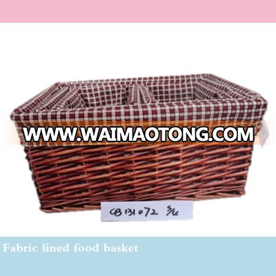 S/3 handmade golden color displaying wicker basket with wooden handle