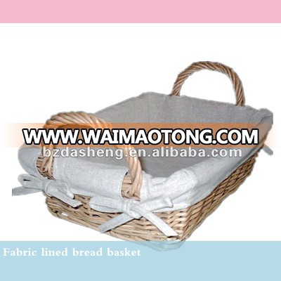 S/3 handmade golden color displaying wicker basket with wooden handle