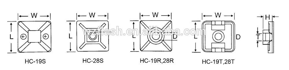 cheap price cable tie mount with sticker base