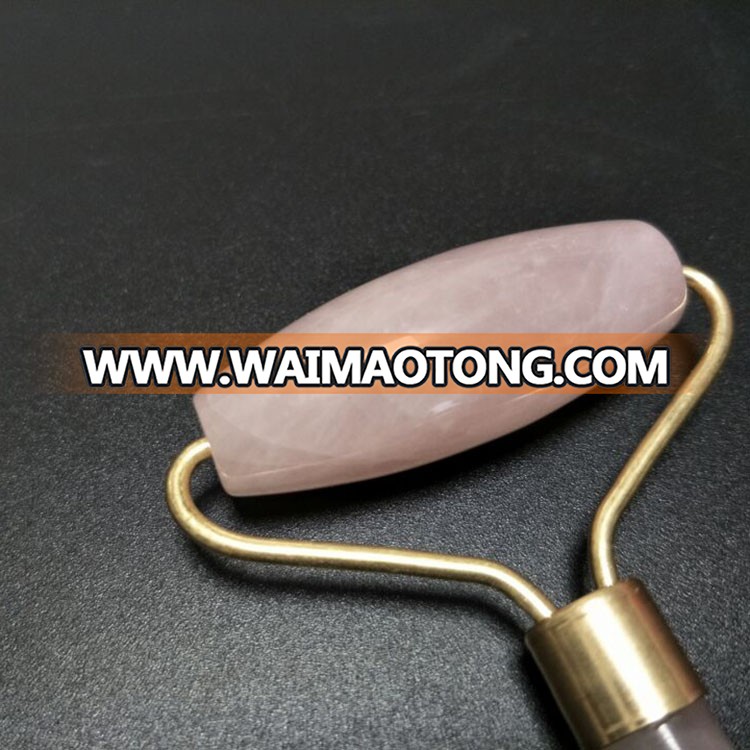 Crystal Rose Quartz Jade Facial Roller For Massage With Box, Can Be Customized