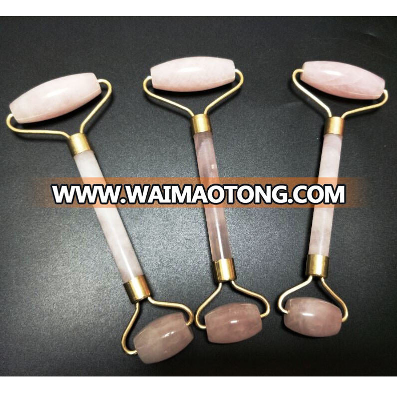 Crystal Rose Quartz Jade Facial Roller For Massage With Box, Can Be Customized