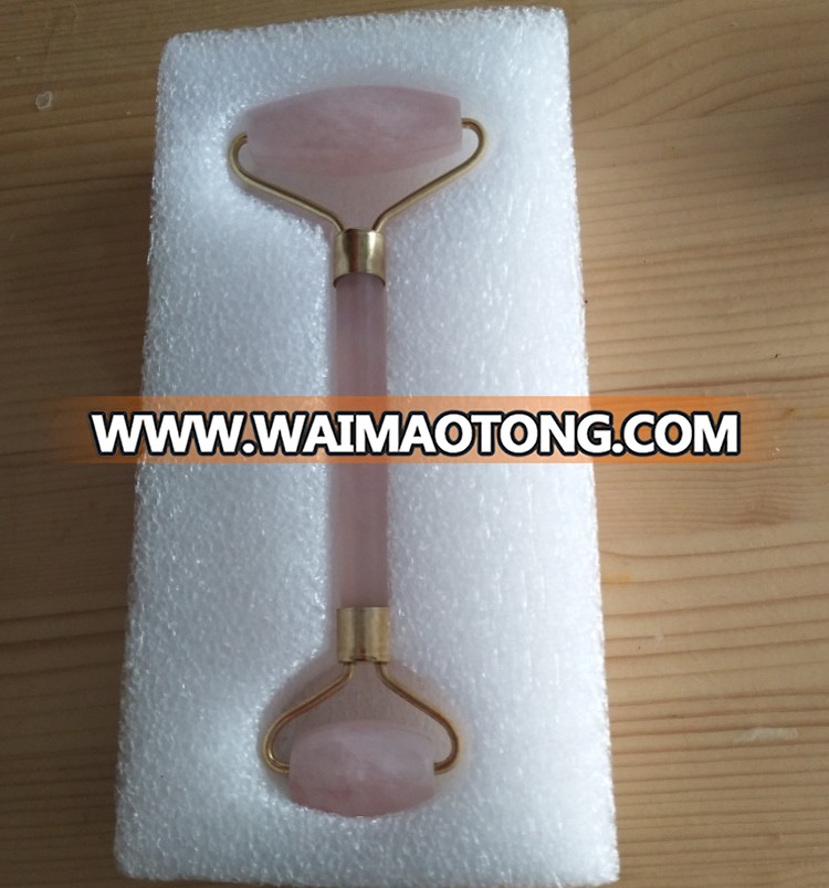 Crystal Rose Quartz Jade Facial Roller For Massage With Box, Can Be Customized