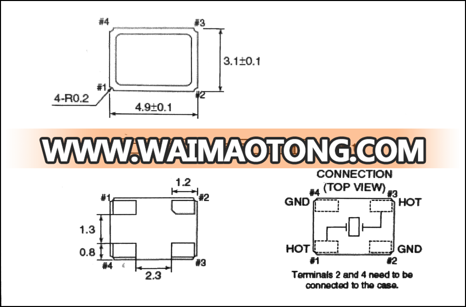 5.0*3.2mm SMD 20pF 20ppm 27.120MHz Crystal Xtal 4PIN