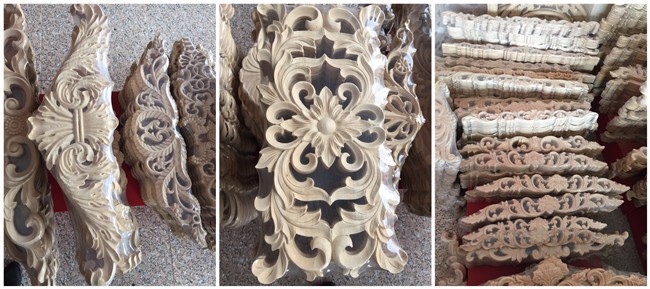 wood carved flowers/appliques/onlays