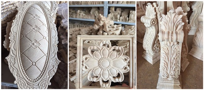 wood carved flowers/appliques/onlays