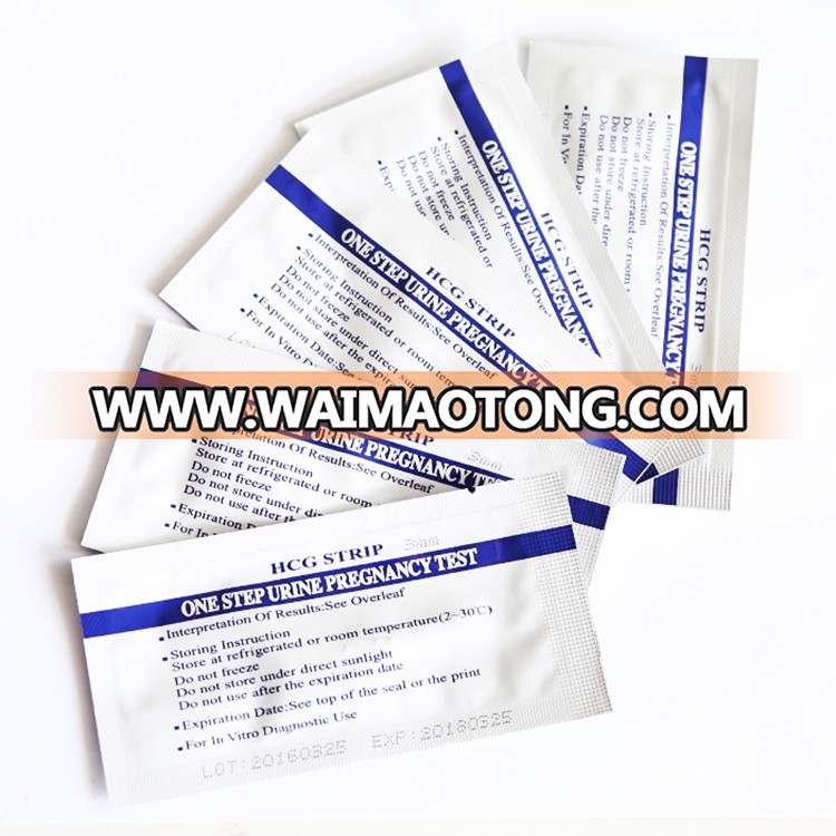 CE and FDA Approved 3mm CE Approved Quick Accurate One Step HCG Urine Pregnancy Test Strip Price