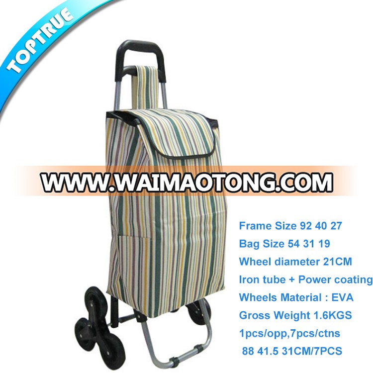 Wholesale Grocery Supermarket Climbing Stair Folding Trolley Bag Shopping Cart