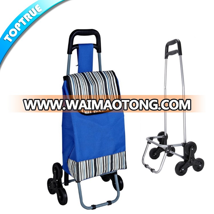 Wholesale Grocery Supermarket Climbing Stair Folding Trolley Bag Shopping Cart