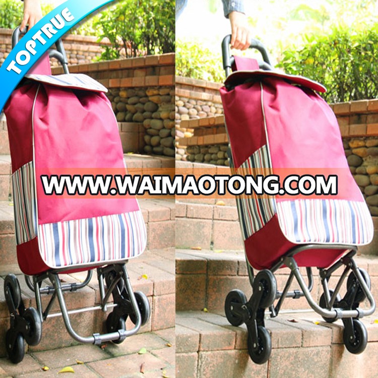 Wholesale Grocery Supermarket Climbing Stair Folding Trolley Bag Shopping Cart