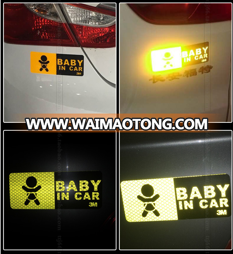 China alibaba orange anti-cold warning pvc vinyl 3m reflective material car sticker