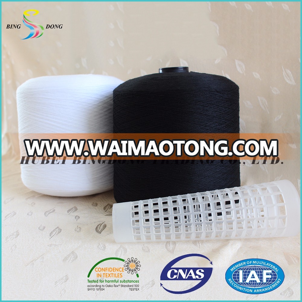 20/6 bright raw white 100% virgin polyester spun yarn