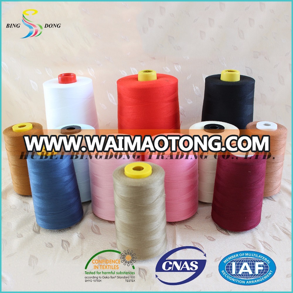 20/6 bright raw white 100% virgin polyester spun yarn