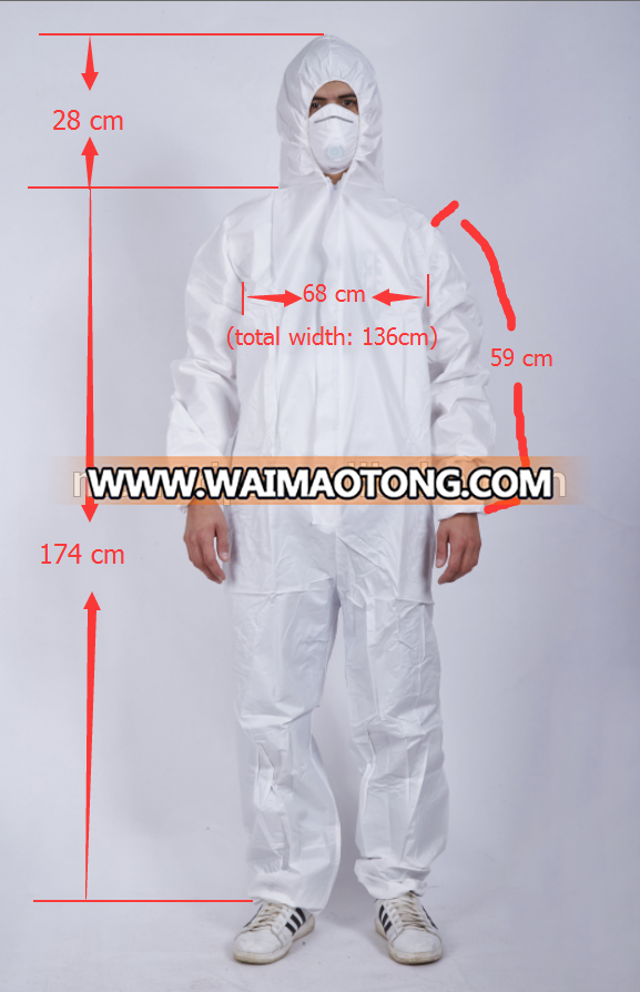 Disposable Protective Clothing Coverall 50gsm Microporous Waterproof Industrial Safety Workwear Overall