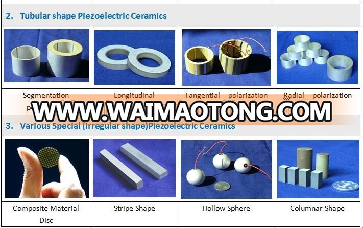 Ultrasonic Piezo Ceramics PZT-8 PZT-4 PZT-5 circular disc piezoelectric material