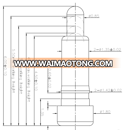 Electrical spring loaded pogo pin battery connector,Electronic component test Pogo pin