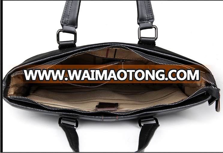 Most Popular PU Men Leather Products Black Cheap Leather Briefcase